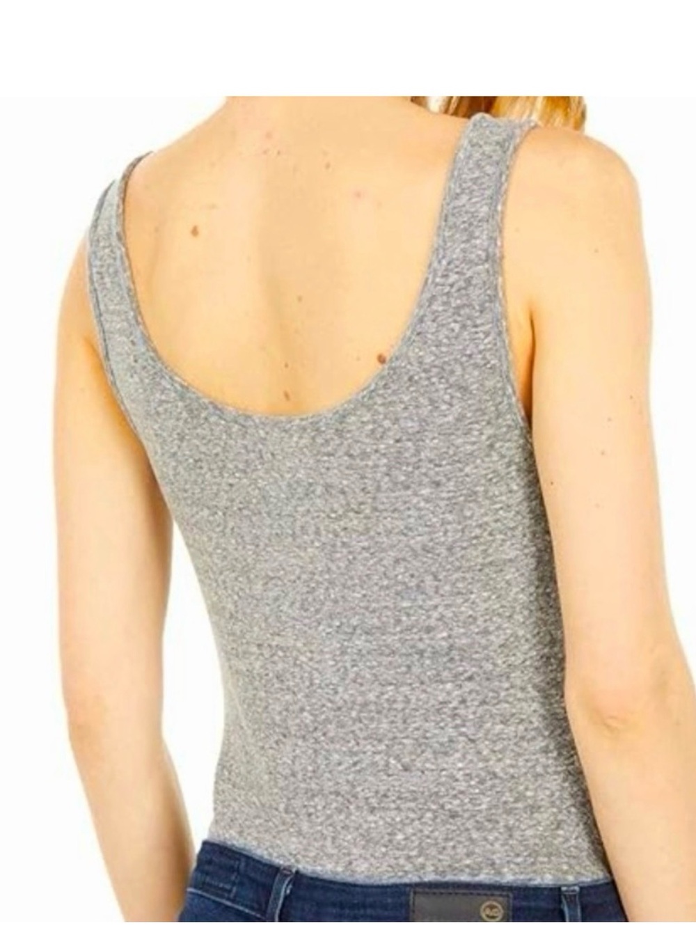 Monroe Gray Knit Scoop Neck Tank Top - - Picture 2 of 4